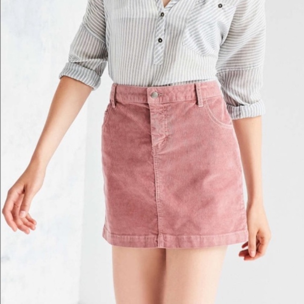 Pink Corduroy BDG Skirt
